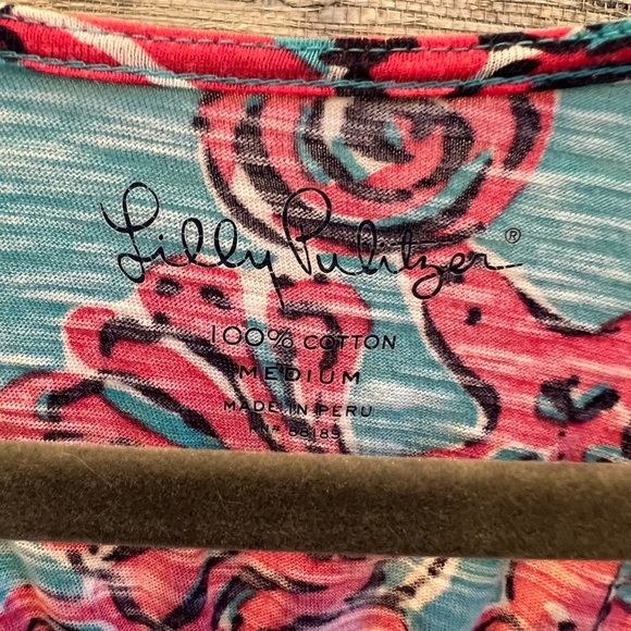 Medium Lilly Pulitzer Rhode Island reef maxi dress blue red pink coral cotton - Picture 6 of 10